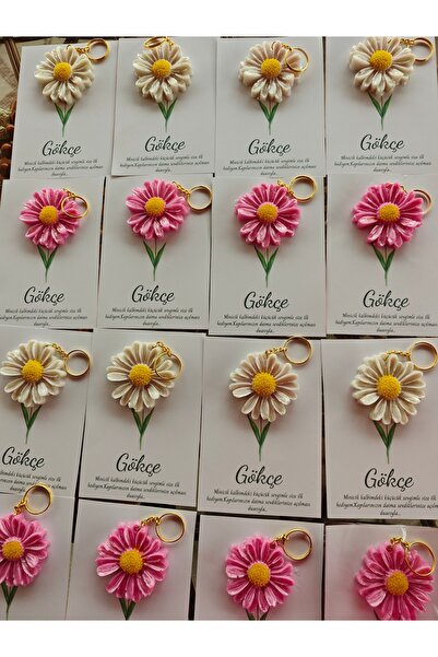 Makrome lena Papatya anahtarlık