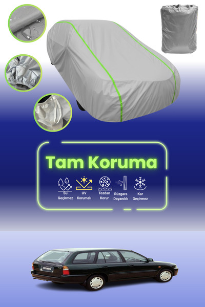 Dokaca Neo غطاء حماية للسيارة باللون الرمادي النيون قماش مجدّل ميتسوبيشي لانسر كومبي 1992 - 2001 متوافق مع غطاء حماية السيارة