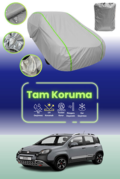 Dokaca Neo غطاء حماية للسيارة باللون الرمادي النيون قماش مجدّل متوافق مع سيارة فيات باندا كروس 2014 - 2021