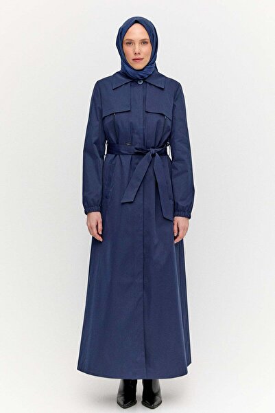 Setrms Astarı Desenli Dokuma Pardesü