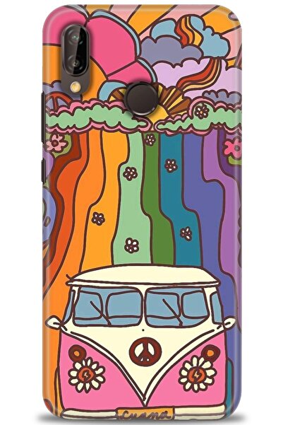 Rulet Aksesuar غطاء متوافق مع هاتف هواوي P20 لايت HD مطبوع - غطاء سيليكون بتص...