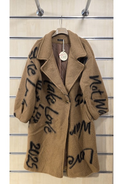 Park Moda Wool Coat Patterned Buttoned