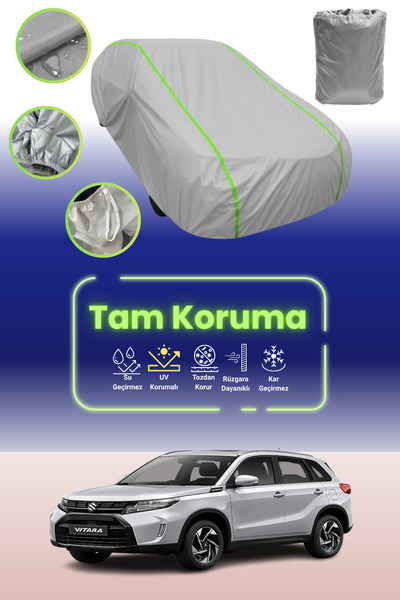 Dokaca Neo غطاء حماية للسيارة باللون الرمادي النيون قماش مجدّل متوافق مع سيارة سوزوكي فيتارا 2014 - 2021