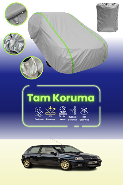 Dokaca Neo غطاء حماية للسيارة باللون الرمادي النيون قماش مجدّل رينو كليو ويليامز 1993 - 1996 متوافق مع غطاء حماية السيارة