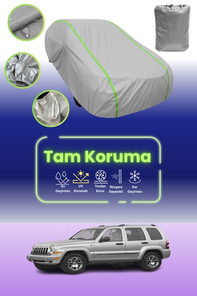 Dokaca Neo غطاء حماية للسيارة باللون الرمادي النيون قماش مجدّل جيب شيروكي/ليب...