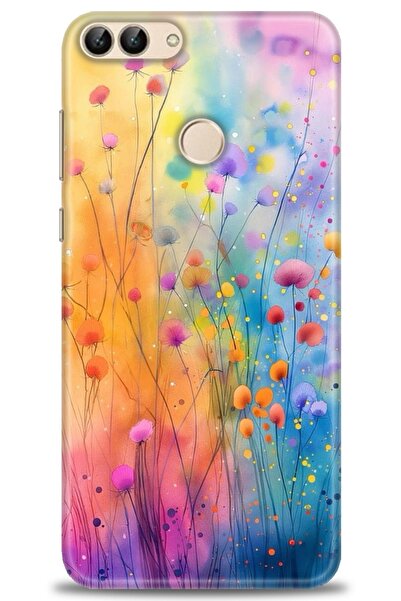 Rulet Aksesuar غطاء متوافق مع هاتف هواوي بي سمارت HD مطبوع + واقي شاشة سيرامي...