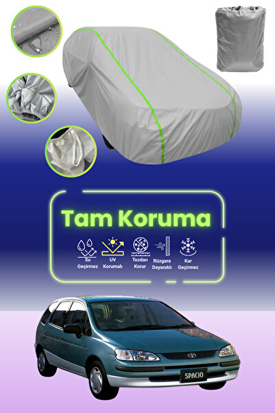 Dokaca Neo غطاء حماية للسيارة من القماش الرمادي اللامع قماش مجدّل تويوتا كورولا سباسيو 1 متوافق مع غطاء حماية السيارة من القماش