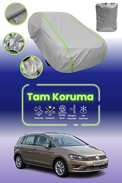 Dokaca Neo غطاء حماية للسيارة متوافق مع سيارة فولكس فاجن جولف 7 سبورتسفان باللون الرمادي النيون قماش مجدّل
