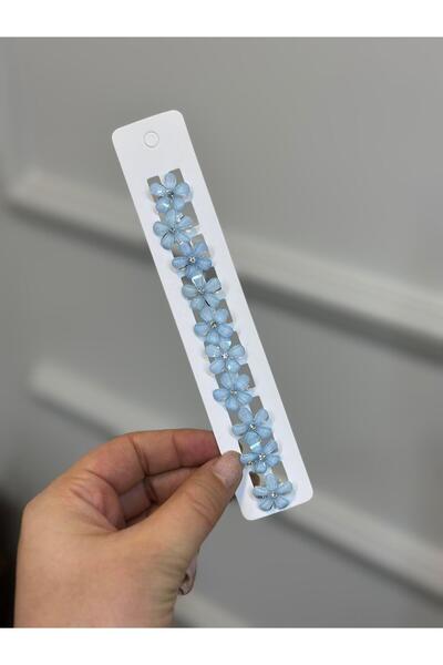 ArdenKids 10'Lu Mavi Çiçek Saç Küpesi