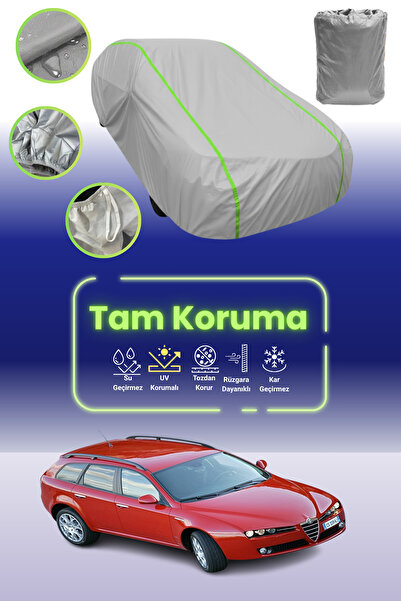 Dokaca Neo غطاء حماية للسيارة باللون الرمادي النيون قماش مجدّل ألفا روميو 159 سبورت واجون 2006 - 2011 متوافق مع غطاء حماية السيارة