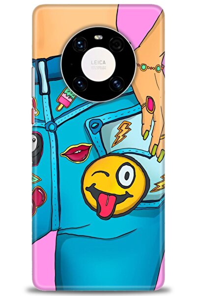 Rulet Aksesuar غطاء متوافق مع هاتف هواوي ميت 40 برو HD مطبوع - غطاء سيليكون م...