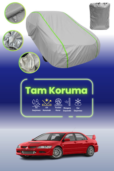 Dokaca Neo غطاء حماية للسيارة باللون الرمادي النيون قماش مجدّل ميتسوبيشي لانسر إيفولوشن VII 2003 - 2005 متوافق مع غطاء حماية السيارة