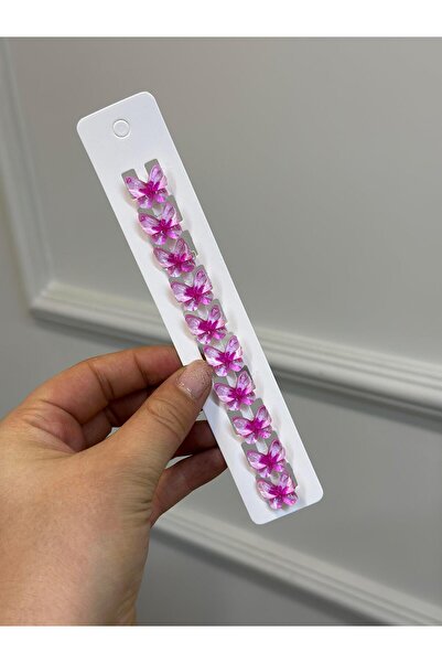 ArdenKids 10'Lu Pembe Lotus Çiçek Saç Küpesi