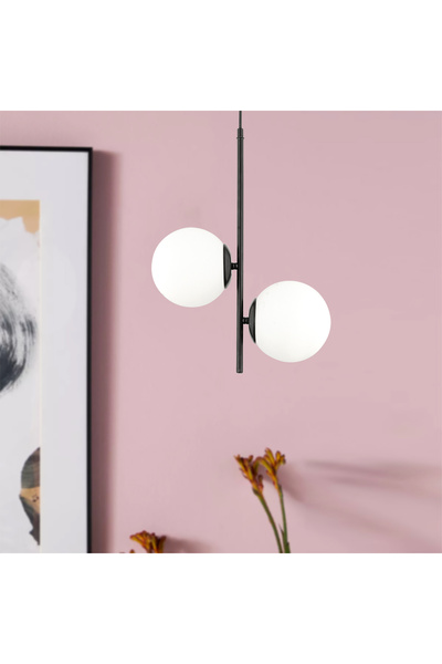 HubRom MALIBU 3489-02-01-BLL Μαύρος Πολυέλαιος 35x60 εκ. 2xE27 Μέγ. 60W