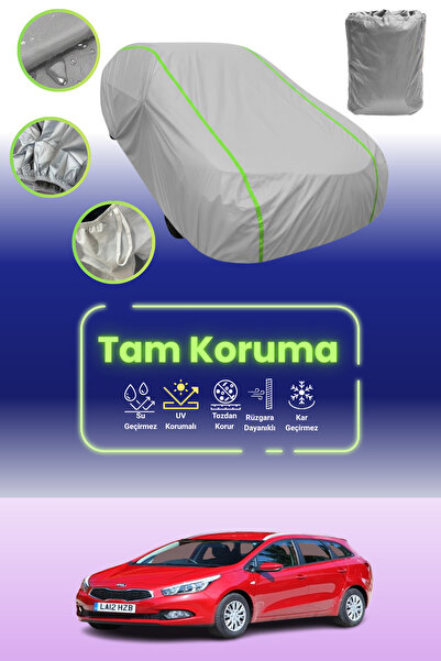 Dokaca Neo غطاء حماية للسيارة باللون الرمادي النيون قماش مجدّل متوافق مع سيارة كيا سييد سبورت واجن 2012 - 2021