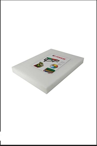 Türkay BEYAZ Polietilen Kesim Tahtası Et Meyve Kesme Levhası 40x25x2 Cm Et do...