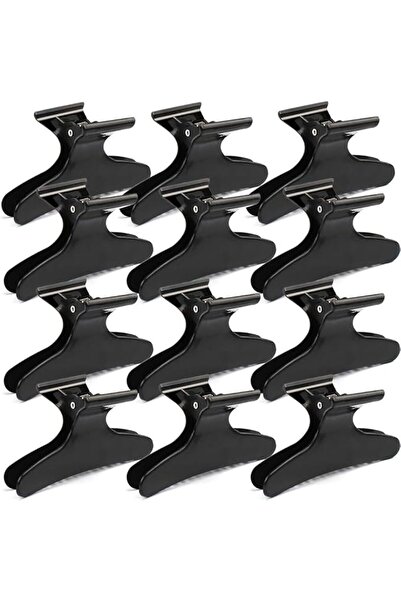 BLOOMING TIME 12-Piece Butterfly Hair Clip Set Black
