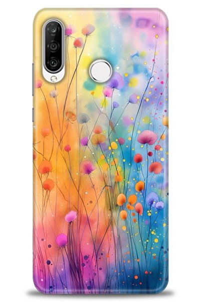 Rulet Aksesuar غطاء متوافق مع هاتف هواوي P30 لايت HD مطبوع - غطاء سيليكون بتص...