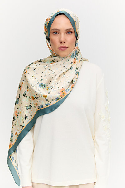 Setrms Çiçek Desenli İpek Şal