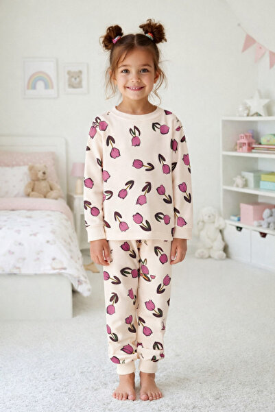 zahider Детски пижамен комплект от 100% памук с тюлпанов мотив