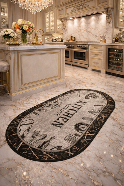 nex pack Kitchen With Love Dijital Baskılı Mutfak Halısı 75x150 cm | Kaymaz T...