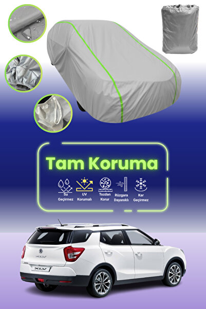 Dokaca Neo غطاء حماية للسيارة من القماش الرمادي النيون قماش مجدّل سانج يونج Xlv متوافق مع قماش السيارة