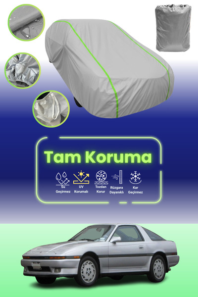 Dokaca Neo غطاء حماية للسيارة من القماش الرمادي اللامع قماش مجدّل تويوتا سوبرا 3 متوافق مع السيارات