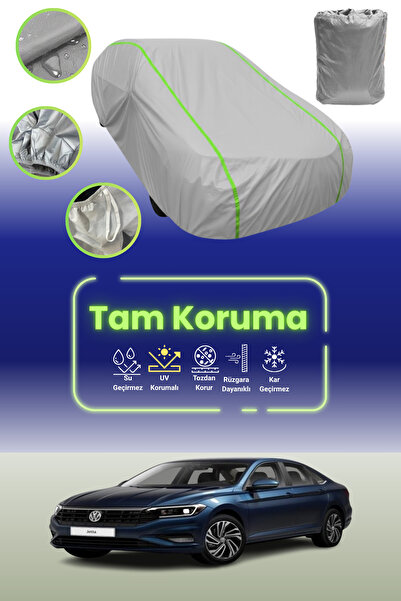 Dokaca Neo غطاء حماية للسيارة باللون الرمادي النيون قماش مجدّل فولكس فاجن جيتا 2018 - 2021 متوافق مع غطاء حماية السيارة
