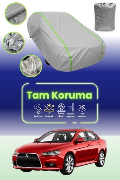 Dokaca Neo غطاء حماية للسيارة من قماش السيارة باللون الرمادي النيون قماش مجدّل ميتسوبيشي جراند لانسر x متوافق مع السيارات