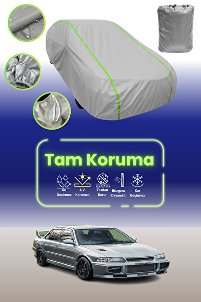 Dokaca Neo غطاء حماية للسيارة من القماش الرمادي اللامع قماش مجدّل متوافق مع سيارة ميتسوبيشي لانسر 3