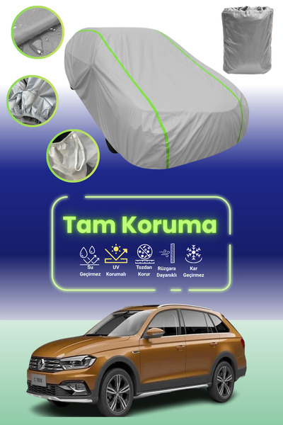 Dokaca Neo غطاء حماية للسيارة من القماش الرمادي اللامع قماش مجدّل فولكس فاجن بورا 3 سي-تريك متوافق مع غطاء حماية السيارة من القماش