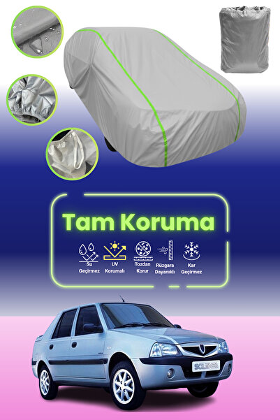 Dokaca Neo غطاء حماية للسيارة من القماش الرمادي النيون قماش مجدّل متوافق مع داسيا سولينزا