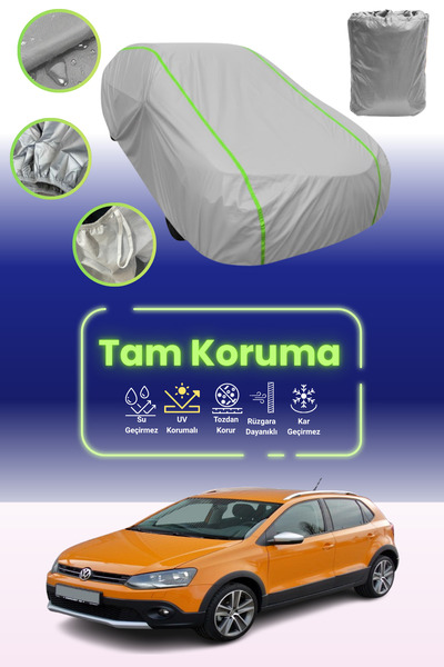 Dokaca Neo غطاء حماية للسيارة باللون الرمادي النيون قماش مجدّل فولكس فاجن كرو...