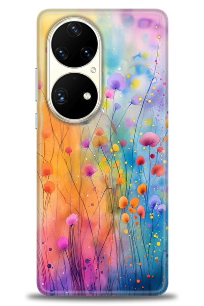 Rulet Aksesuar حافظة متوافقة مع هاتف هواوي P50 Pro HD مطبوع + واقي شاشة سيرام...