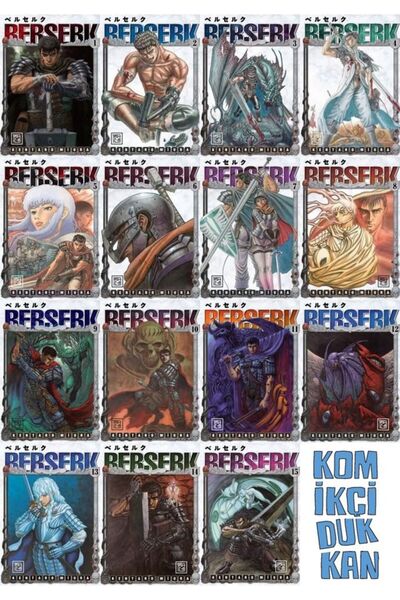 Athica Berserk 1-2-3-4-5-6-7-8-9-10-11-12-13-14-15 manga seti (15 kitap) 1 ad...