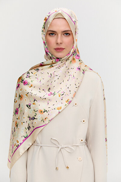 Setrms Çiçek Desenli İpek Şal