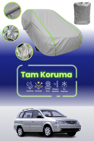 Dokaca Neo غطاء حماية للسيارة باللون الرمادي النيون قماش مجدّل متوافق مع سيارة كيا كارينز 2002 - 2006