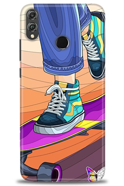 Rulet Aksesuar غطاء متوافق مع هاتف هواوي هونر 8X HD مطبوع - غطاء سيليكون مصمم...