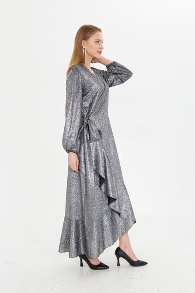 Lüks Terzi Morina Volanlı Anvelop Elbise