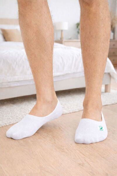 Özeren Çorap Men's 6-Pack Bamboo Ballet White Socks