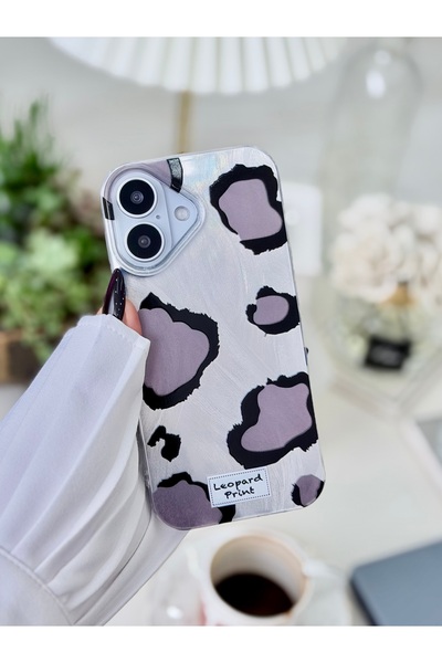 Go Aksesuar Iphone 17 Uyumlu Shine GRİ LEOPAR Renk Geçişli Parlak Tasarımlı S...
