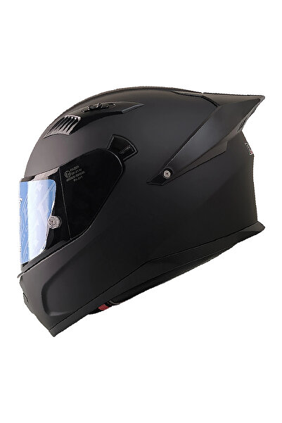 kuzey motor FAZER FX-211X MAT SİYAH KASK KAPALI MODEL RENKLİ CAMLI ( İÇ GÜNEŞ...