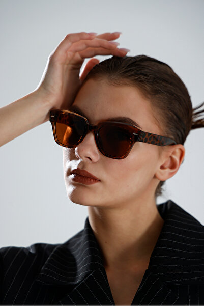 miii Classic Unisex Brown Glass Smoked Leopard Pattern Uv Protection Sunglasses