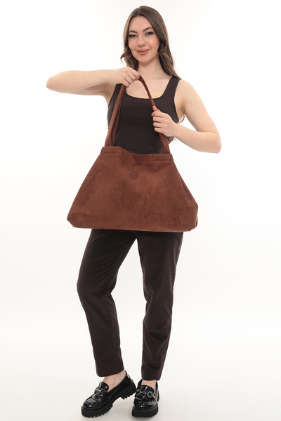 KOSTEBAG Velvet Earth Color Corded Fabric Velvet Expandable Cloth Bag