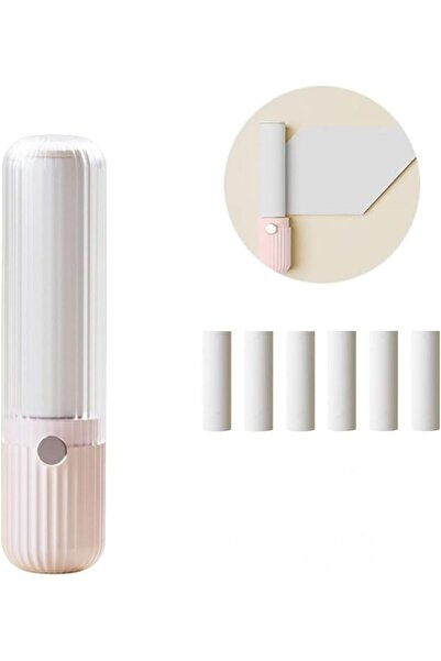 Arabest Mini Sticky Hair Remover,Tear-Off,Compact Hair Remover with 6 Replacement Cartridges(Pink)