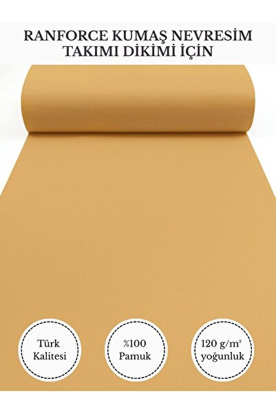 FabricMarket Ranforce Kumaş Nevresim Dikimi Için – %100 Pamuk, 240 cm × 100 C...