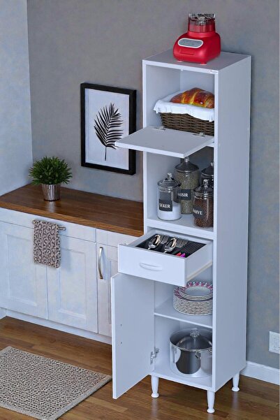 Eliusta Avelin Kapaklı Mini/Midi Fırın Dolabı 40 cm Beyaz Çok Fonksiyonlu 40x...