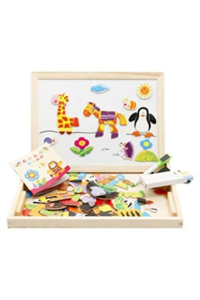 Toy Tablă de desen din lemn cu mozaic magnetic - pentru copii, 31×24×4 cm