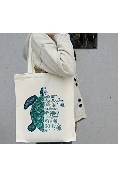 Panda Baskı Tekstil Turtle Printed Special Design 35×40cm 100% Cotton Raw Clo...