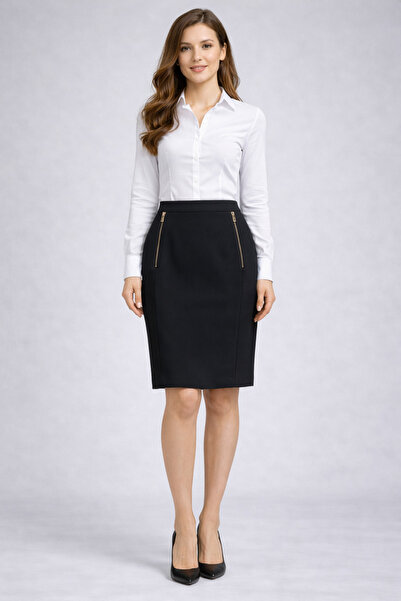 AYHAN Garni Zipper Detailed Mini Skirt